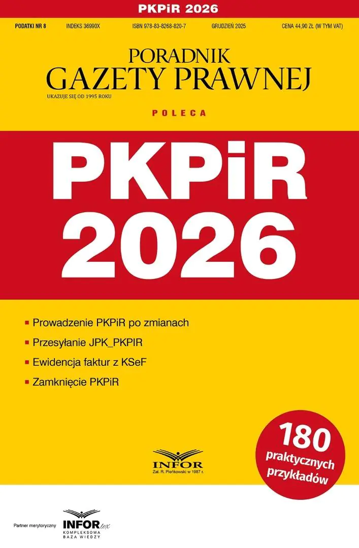 Książka - PKPiR 2026. Podatki 8/2025