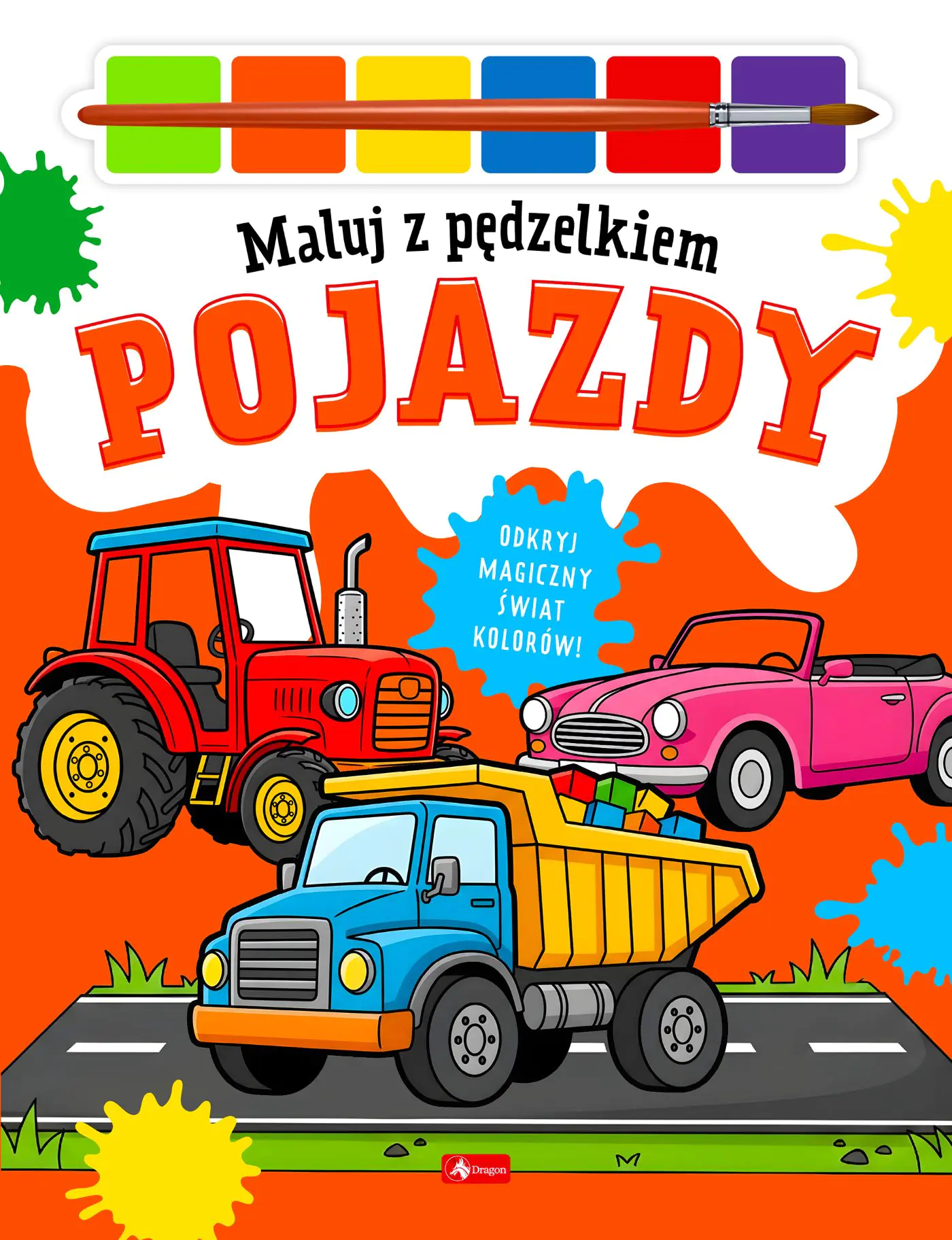 Książka - Pojazdy. Dla chłopców.  Maluj pędzelkiem