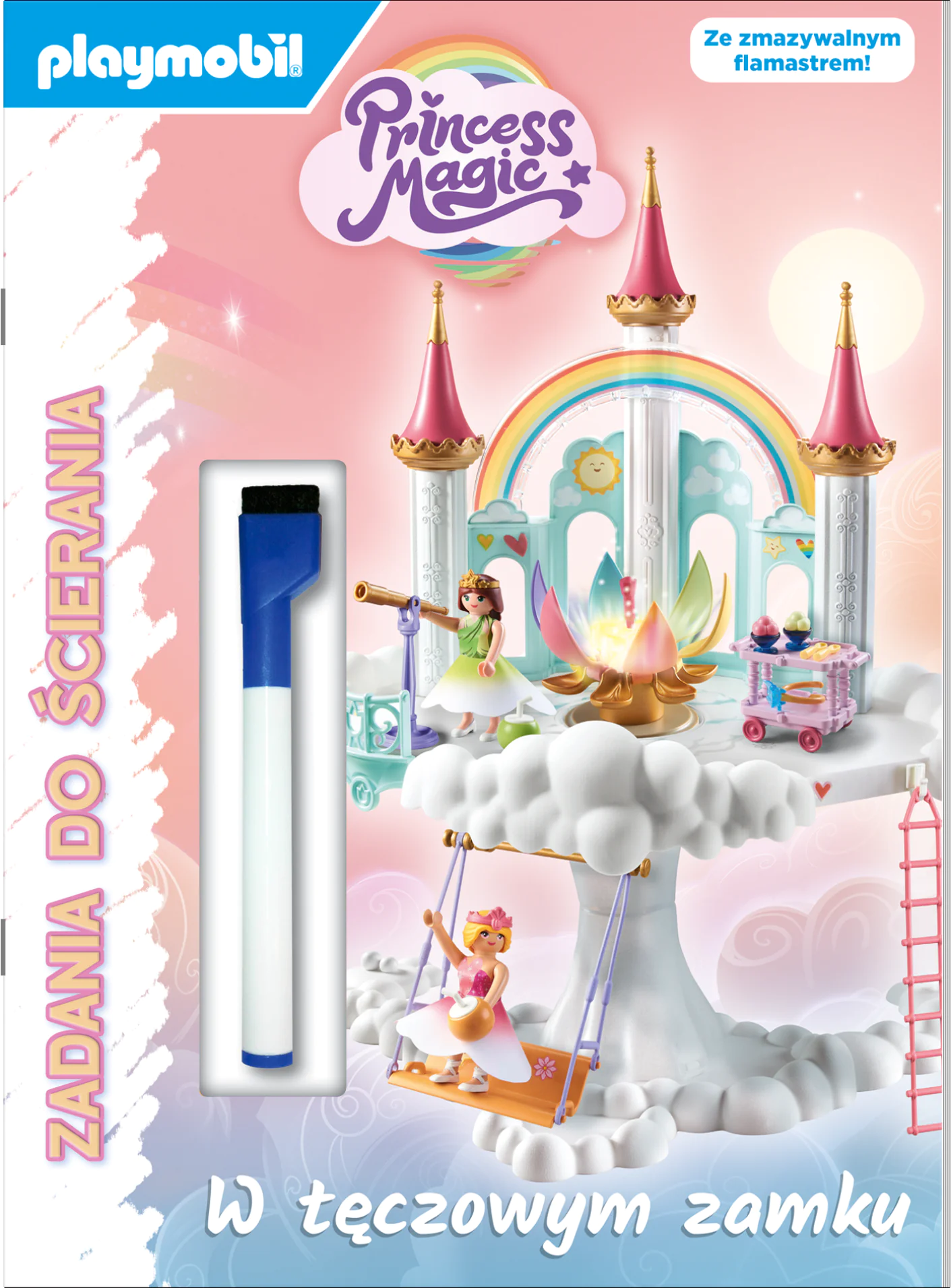 Książka - Playmobil Princess Magic. Zadania do ścierania. W tęczowym zamku