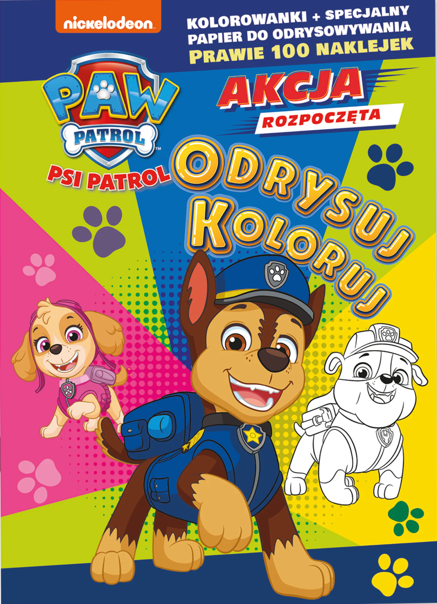 Książka - Psi Patrol Odrysuj Koloruj