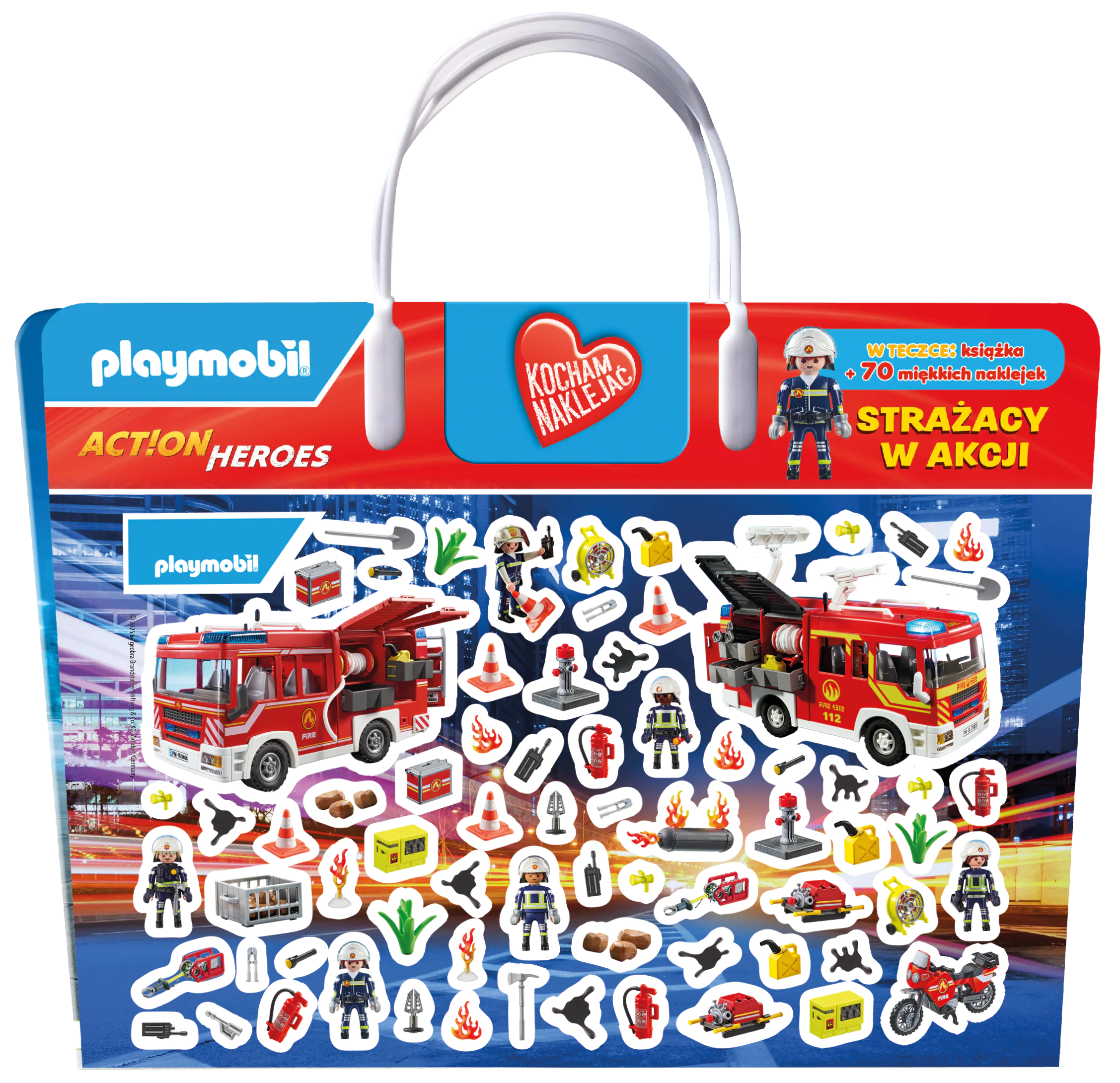 Książka - Strażacy w akcji. Playmobil Action Heroes. Kocham naklejać