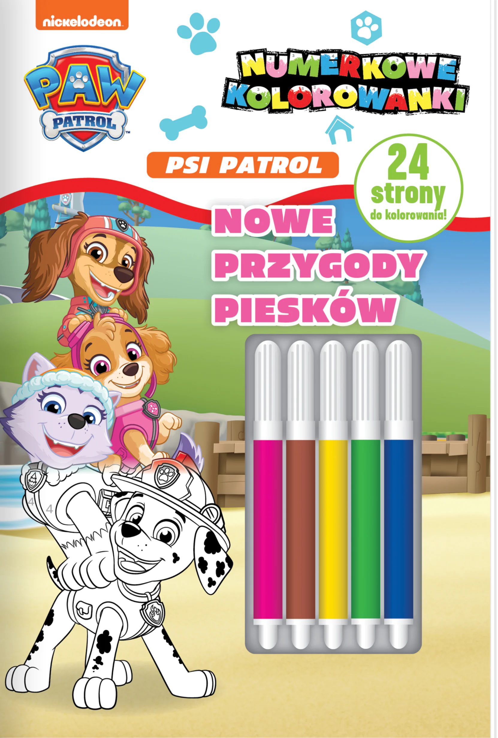 Książka - Psi Patrol. Numerkowe kolorowanki. Nowe przygody piesków