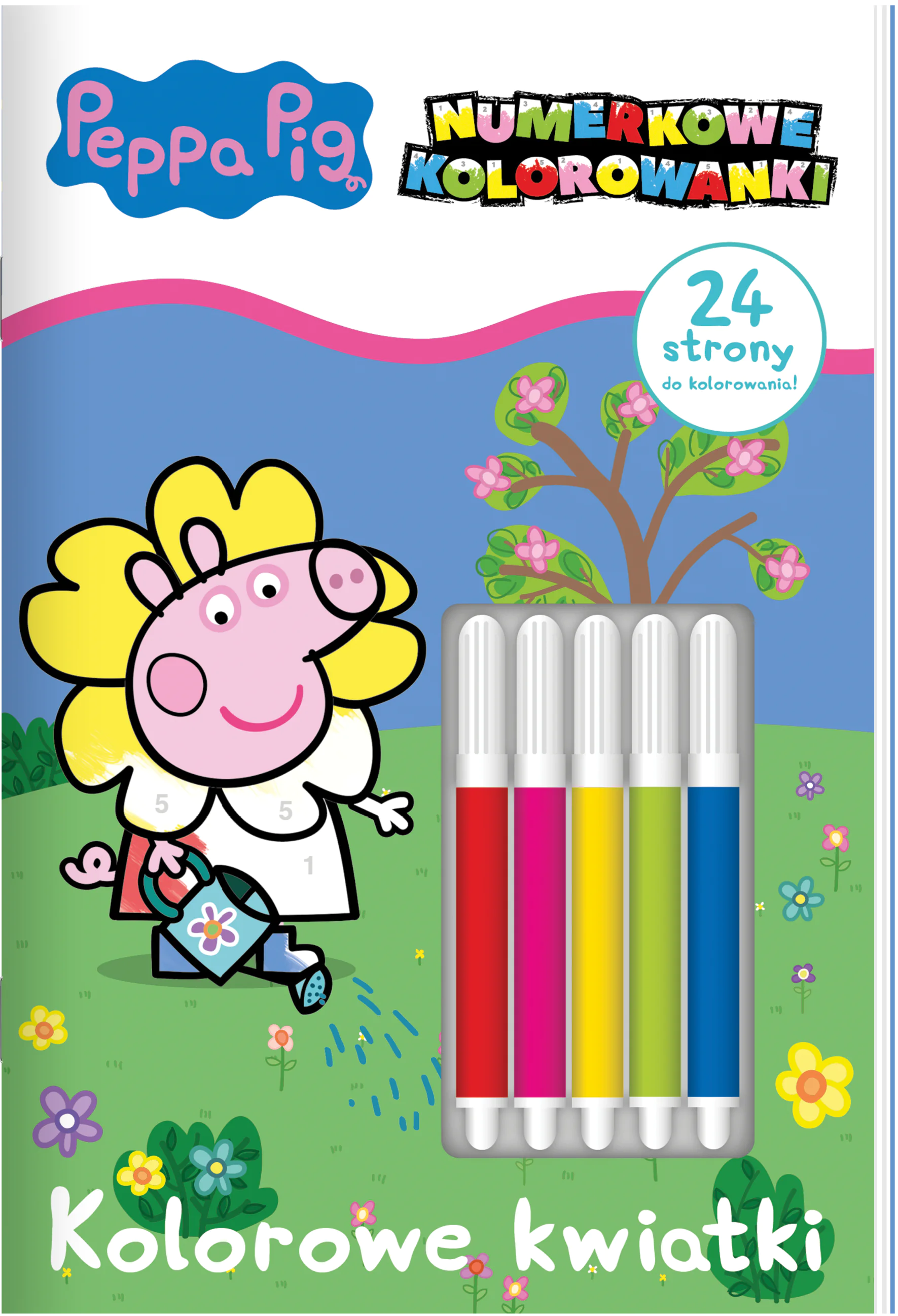 Książka - Peppa Pig. Numerkowe kolorowanki. Kolorowe kwiatki