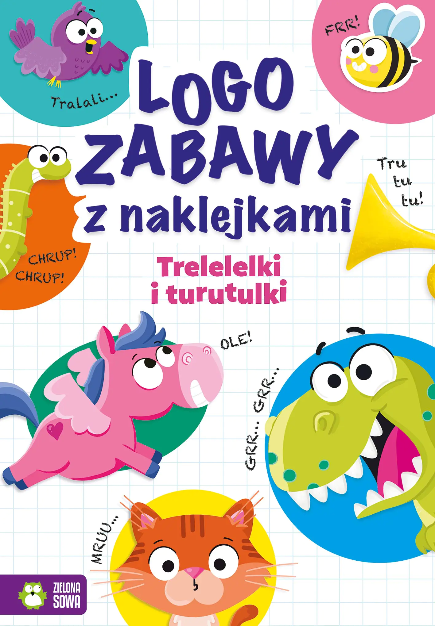 Książka - Trelelelki i turutulki. Logozabawy z naklejkami