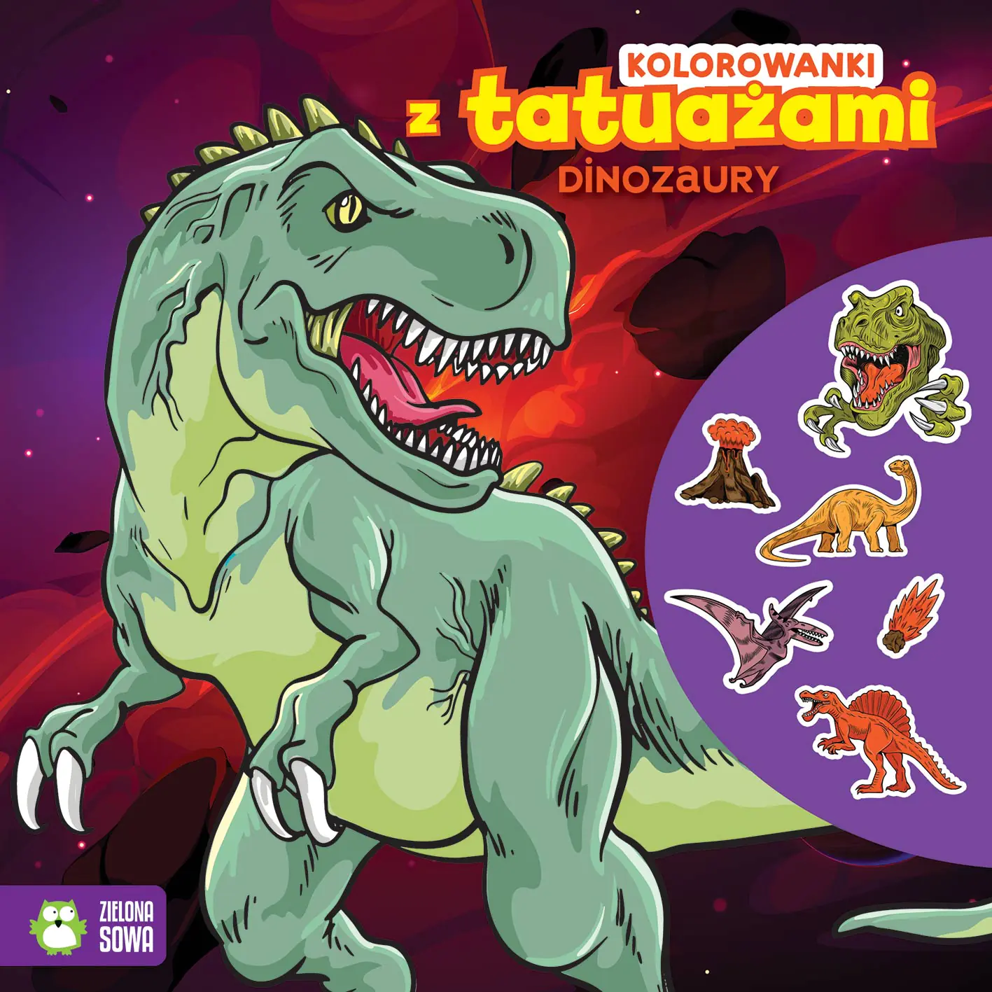 Książka - Dinozaury. Kolorowanki z tatuażami