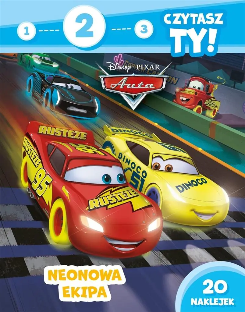 Książka - Auta. Neonowa ekipa. Disney. 1, 2, 3, czytasz Ty!