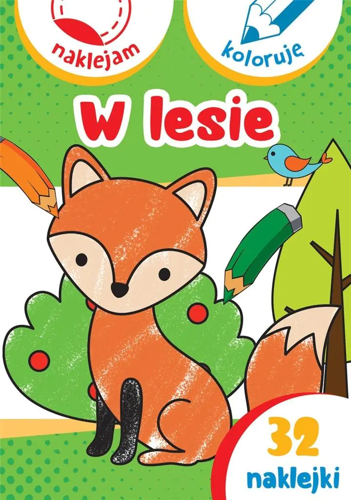 Książka - W lesie. Naklejam i koloruję