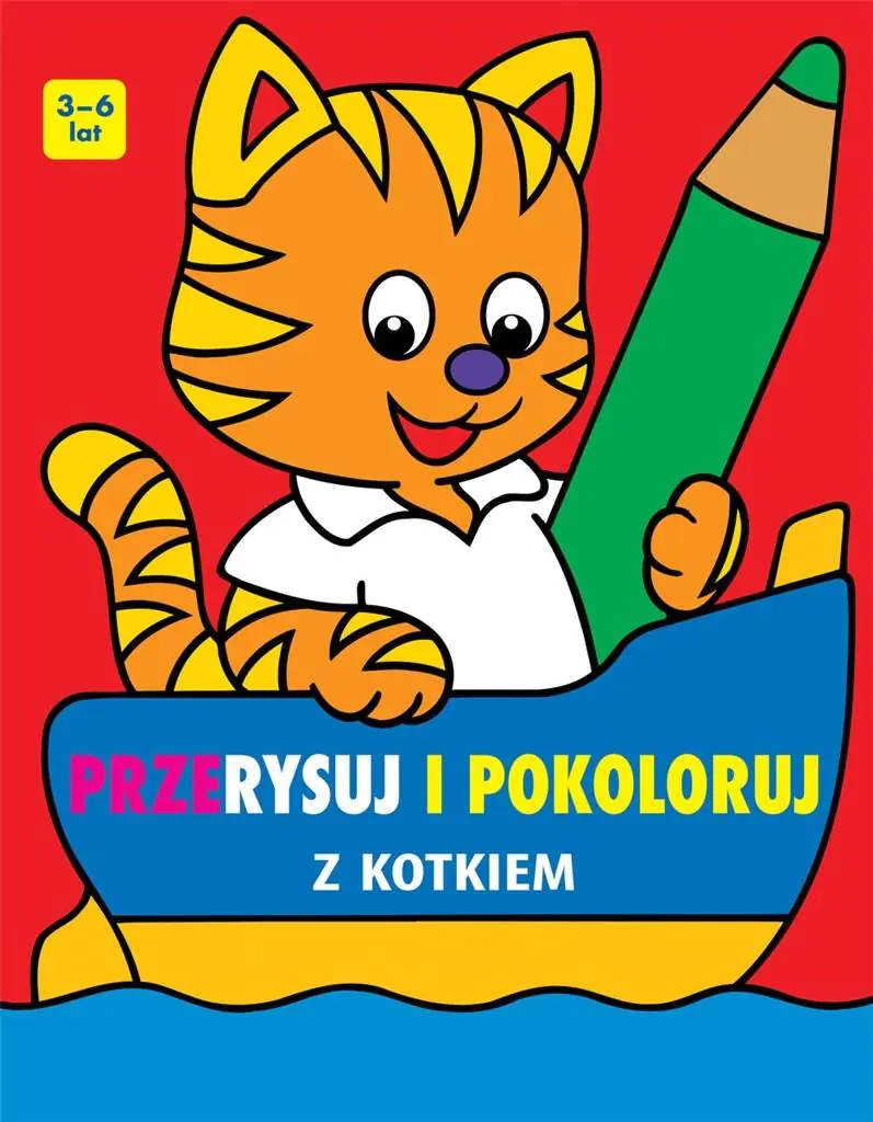 Książka - Przerysuj i pokoloruj z kotkiem