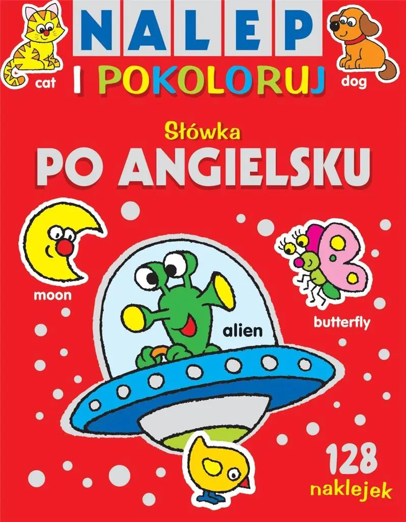 Książka - Nalep i pokoloruj. Słówka po angielsku