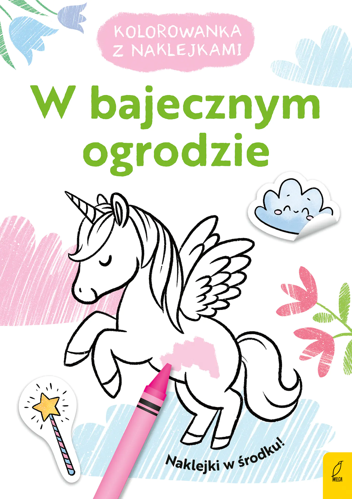Książka - Kolorowanka z naklejkami. W bajecznym ogrodzie