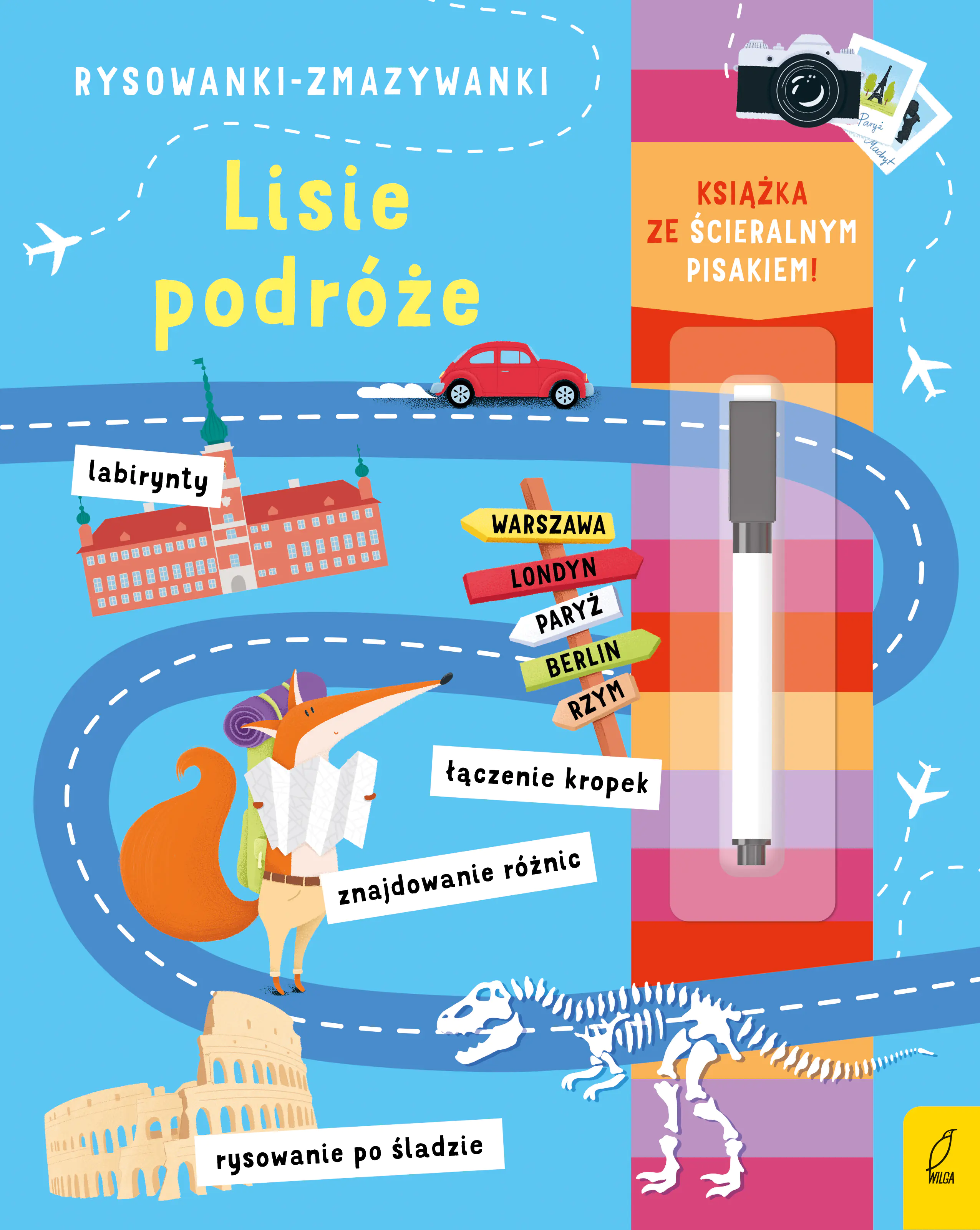 Książka - Lisie podróże. Rysowanki-zmazywanki