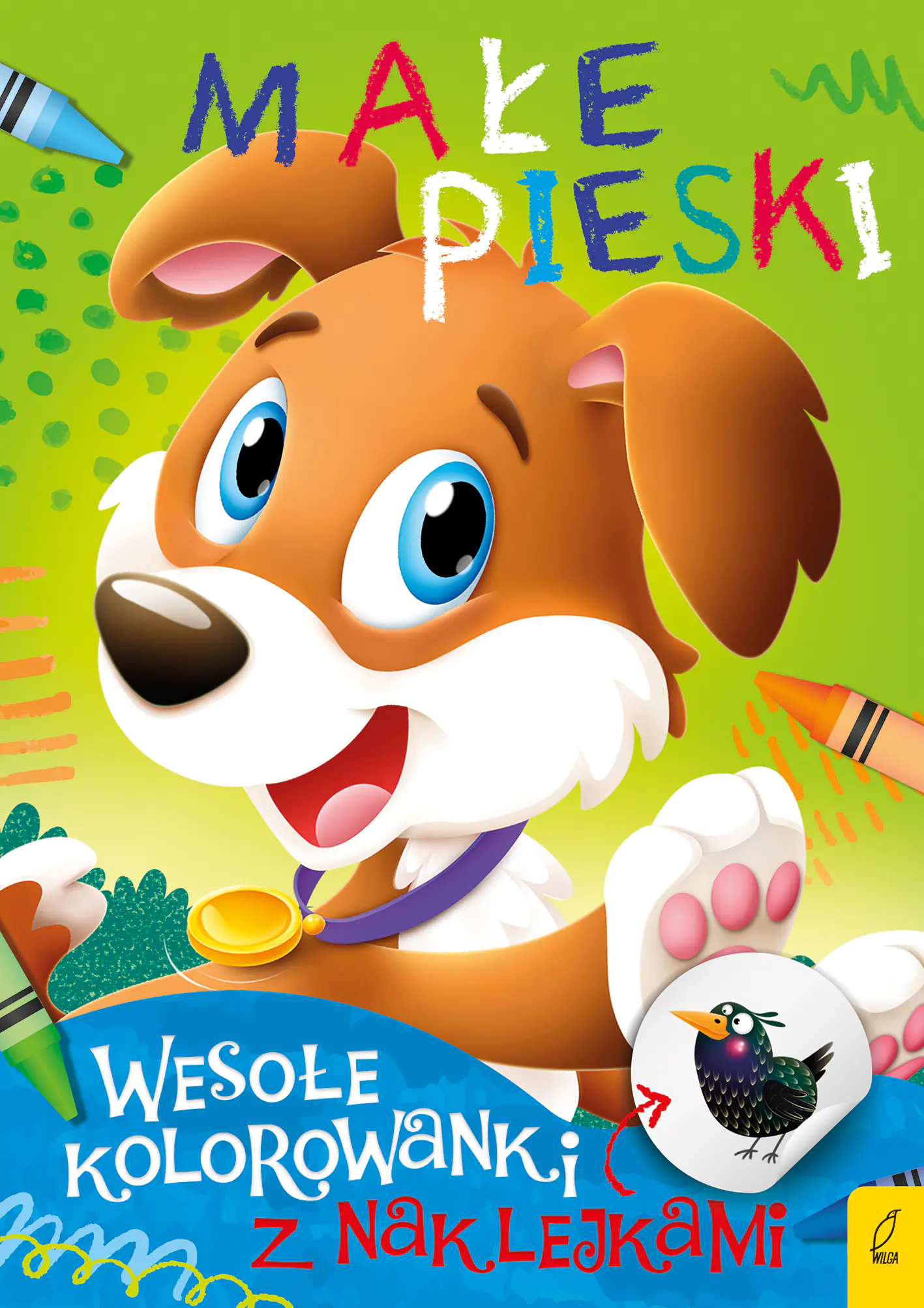 Książka - Wesołe kolorowanki z naklejkami. Małe pieski