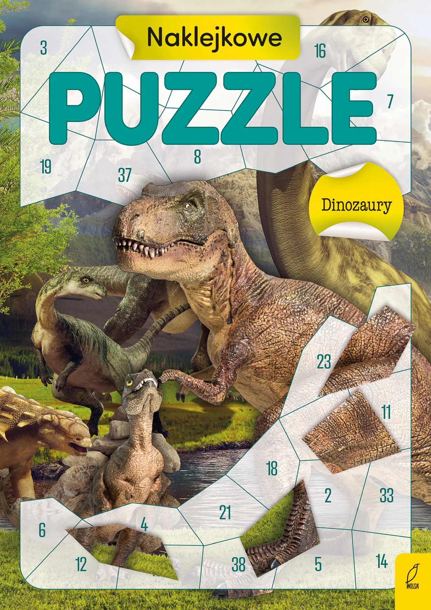 Książka - Dinozaury. Naklejkowe puzzle