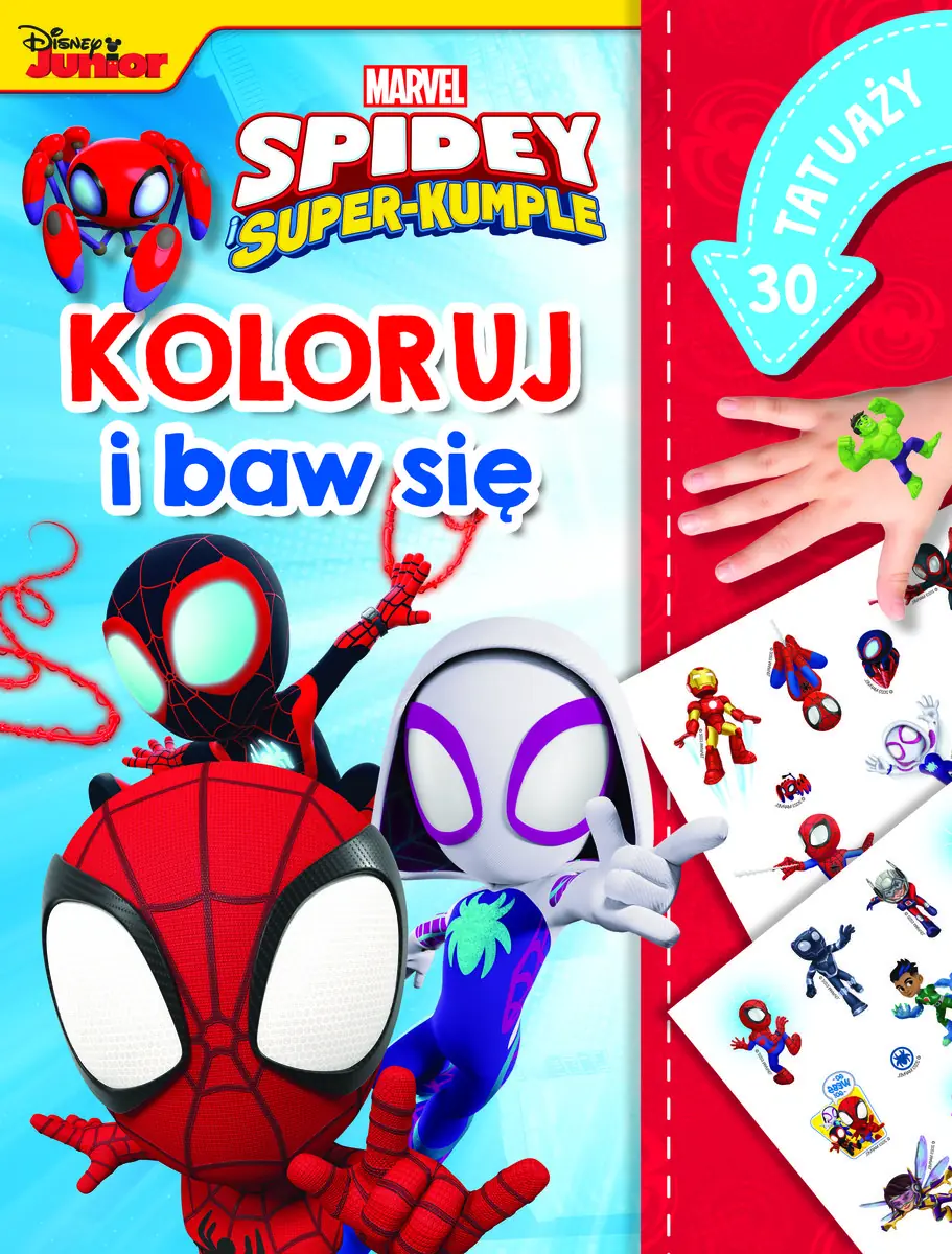 Książka - Spidey i super-kumple. Koloruj i baw się. 30 tatuaży. Disney