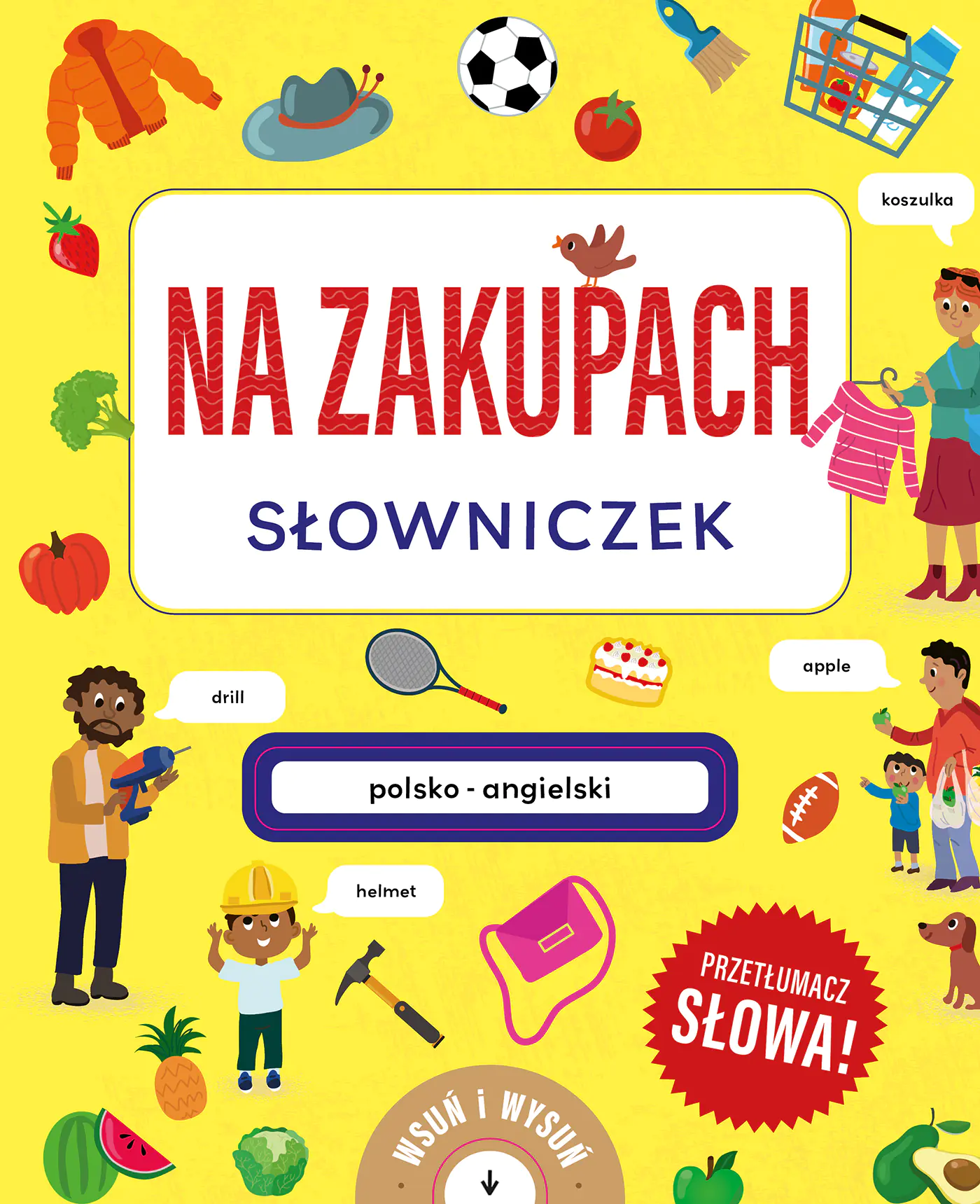 Książka - Na zakupach. Słowniczek polsko-angielski. Książka z wysuwankami