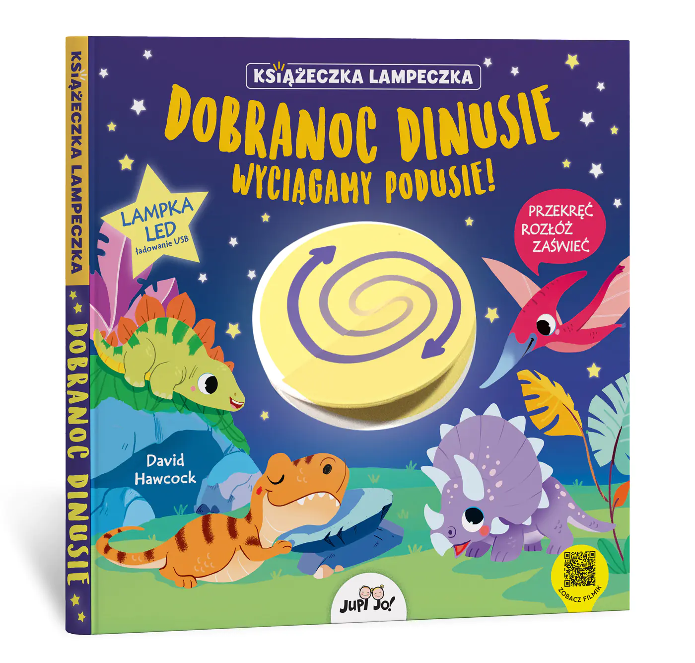 Książka - Dobranoc dinusie wyciągamy podusie! Książeczka lampeczka