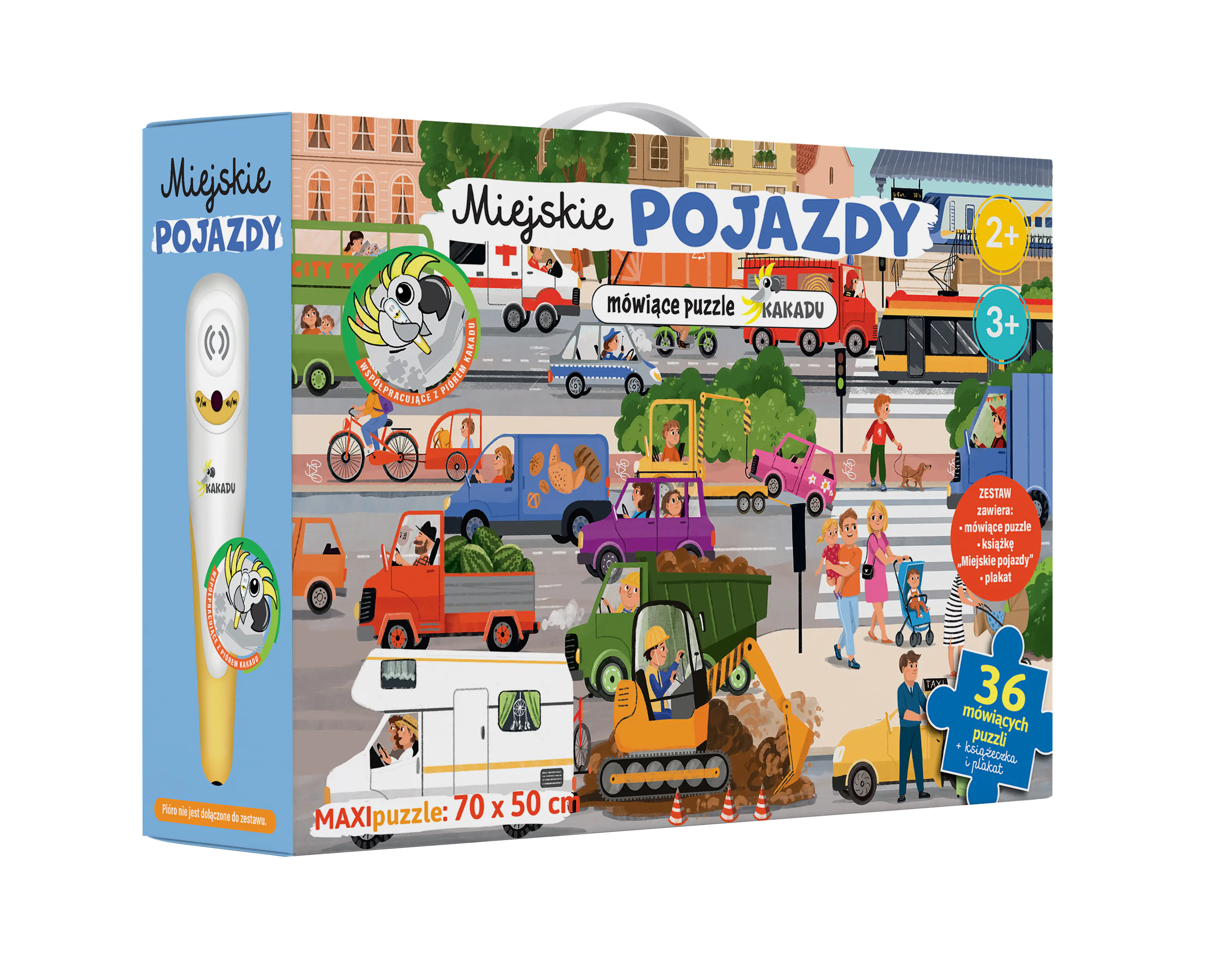 Książka - Miejskie pojazdy z puzzlami mówiącymi Kakadu