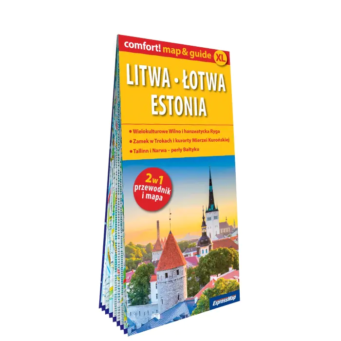 Książka - Litwa, Łotwa, Estonia 2w1. Przewodnik i mapa