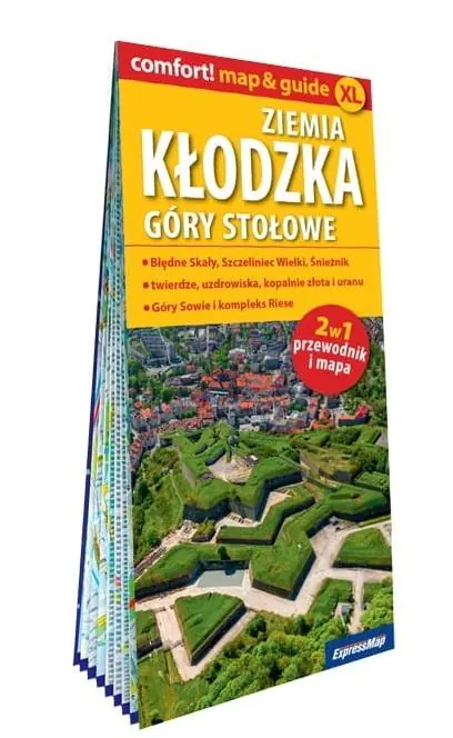 Książka - Ziemia kłodzka, Góry Stołowe laminowany map&guide XL (2w1: przewodnik i mapa)