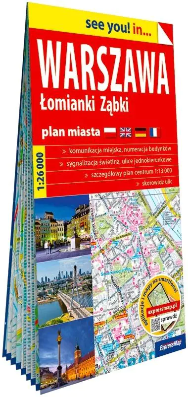 Książka - Plastic map Warszawa, Łomianki, Ząbki mapa