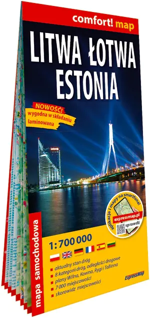 Książka - Litwa Łotwa Estonia laminowana mapa samochodowa 1:700 000 2026