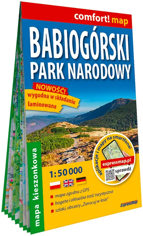 Książka - Babiogórski Park Narodowy kieszonkowa laminowana mapa turystyczna 1:50 000