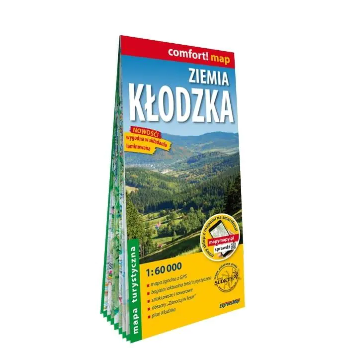 Książka - Ziemia Kłodzka laminowana mapa turystyczna 1:60 000