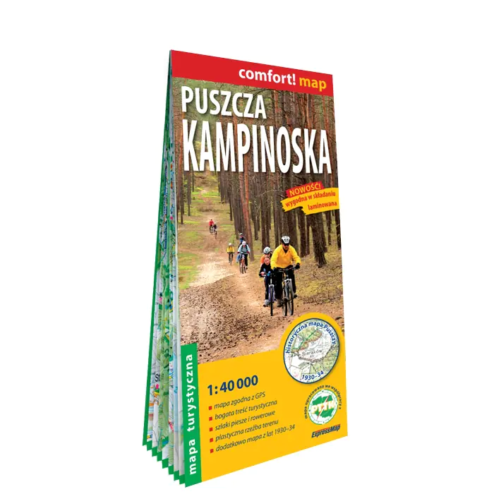 Książka - Puszcza Kampinoska laminowana mapa turystyczna 1:40 000