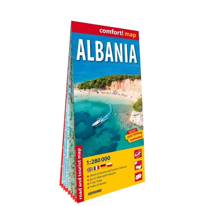 Książka - Albania. Laminowana mapa samochodowo-turystyczna 1:280 000