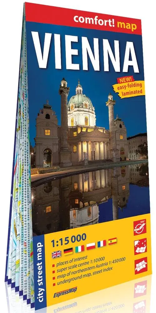 Książka - Wiedeń (Vienna) laminowany plan miasta 1:15 000