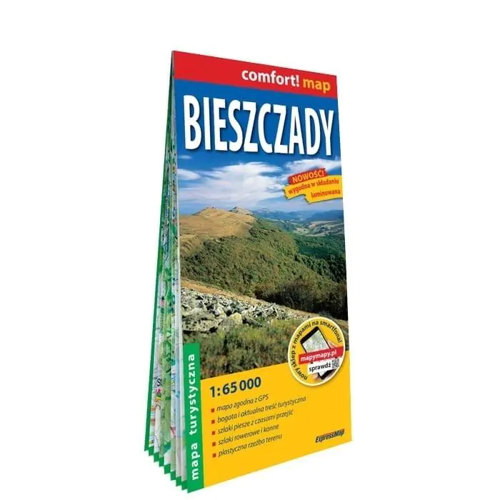 Książka - Bieszczady. Laminowana mapa turystyczna 1:65 000