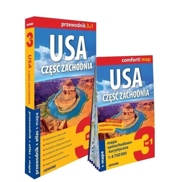 Książka - USA. Część zachodnia 3w1. Przewodnik + atlas + mapa