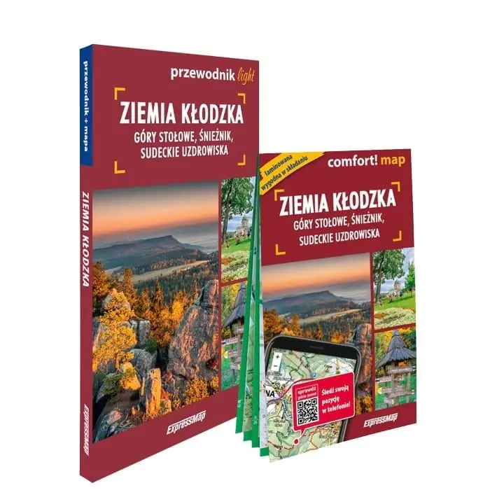 Książka - Ziemia kłodzka. Góry Stołowe, Śnieżnik, sudeckie uzdrowiska light: przewodnik + mapa
