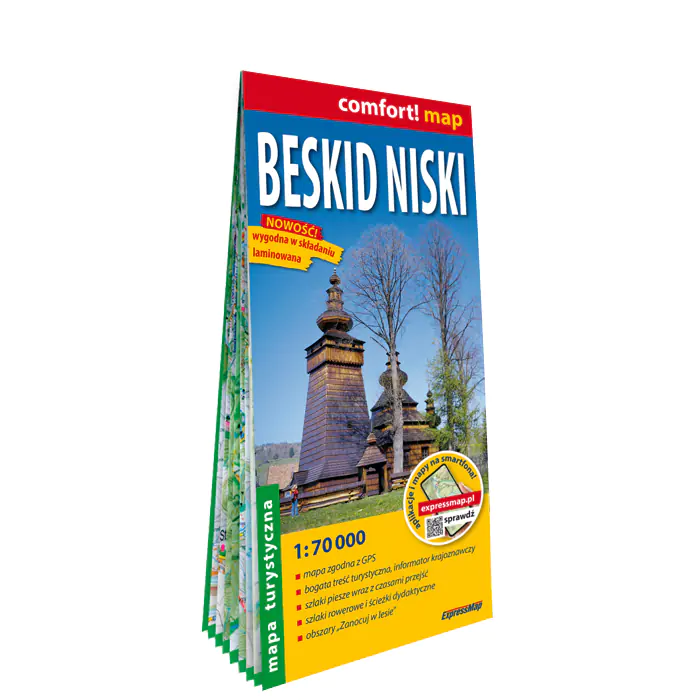 Książka - Beskid Niski laminowana mapa turystyczna 1:70 000