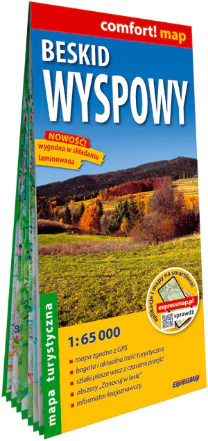 Książka - Beskid Wyspowy laminowana mapa turystyczna 1:65 000