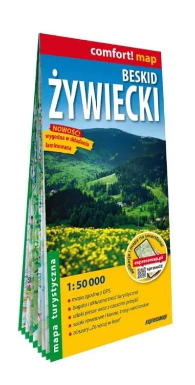 Książka - Beskid Żywiecki laminowana mapa turystyczna 1:50 000