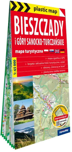 Książka - Bieszczady i Góry Sanocko-Turczańskie mapa turystyczna 1: 65 000 foliowana 2026