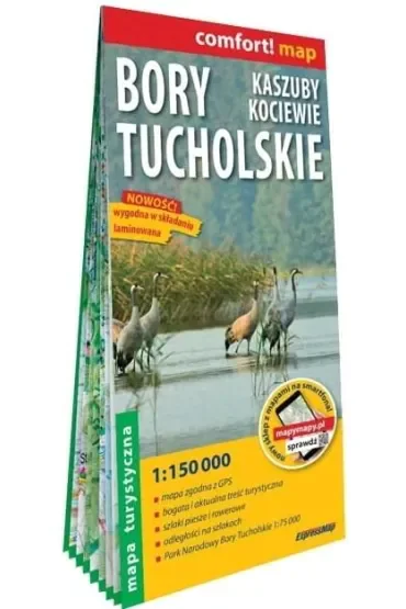 Książka - Bory Tucholskie, Kaszuby, Kociewie laminowana mapa turystyczna 1:150 000
