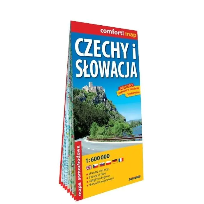 Książka - Czechy i Słowacja laminowana mapa samochodowa 1:600 000