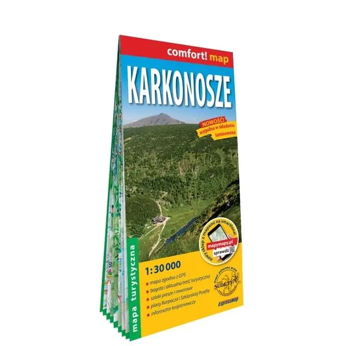 Książka - Karkonosze laminowana mapa turystyczna 1:30 000