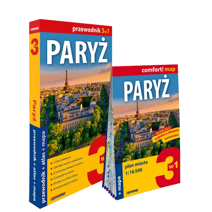 Książka - Paryż 3w1: przewodnik + atlas + mapa