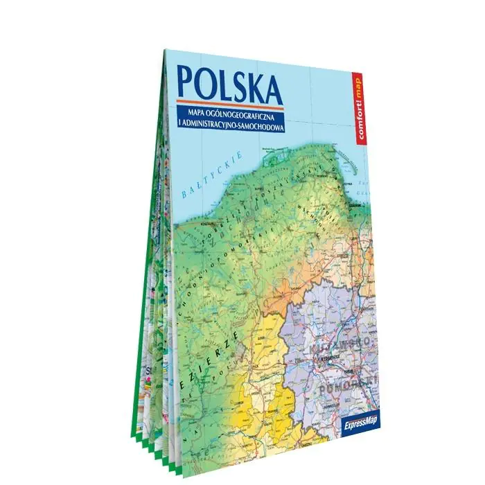 Książka - Polska. Mapa ogólnogeograficzna i administracyjno-samochodowa. Mapa XXL 1:1 000 000