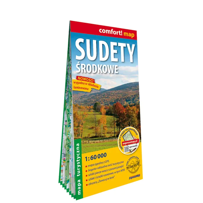 Książka - Sudety Środkowe laminowana mapa turystyczna 1:60 000