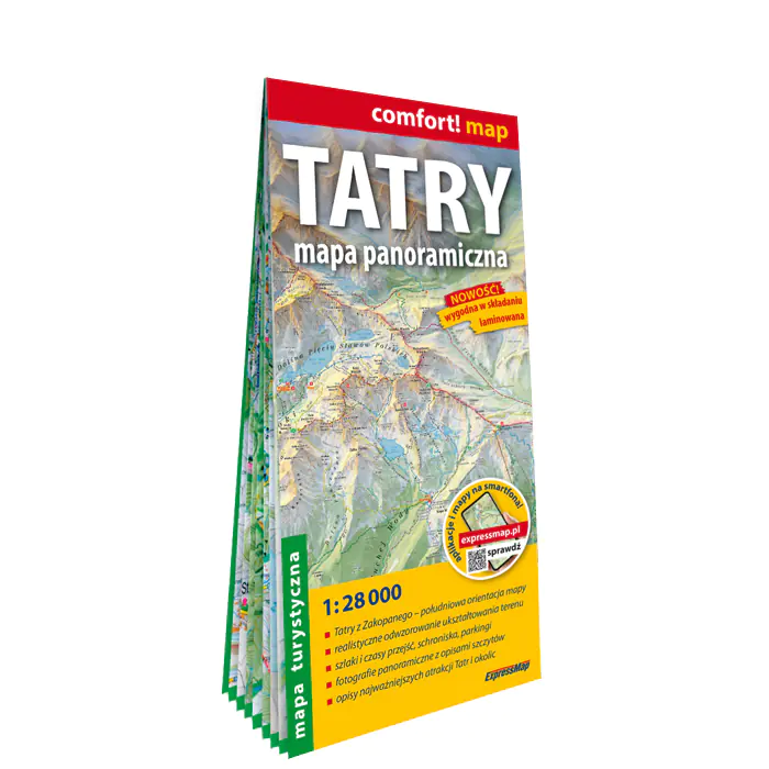 Książka - Tatry. Mapa panoramiczna laminowana mapa turystyczna 1:28 000