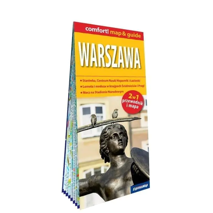 Książka - Warszawa laminowany map&guide (2w1: przewodnik i mapa)