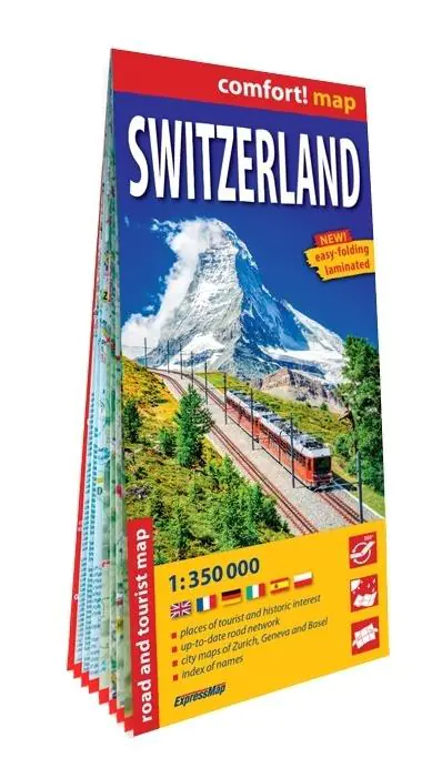 Książka - Szwajcaria Switzerland laminowana mapa samochodowo-turystyczna 1:350 000