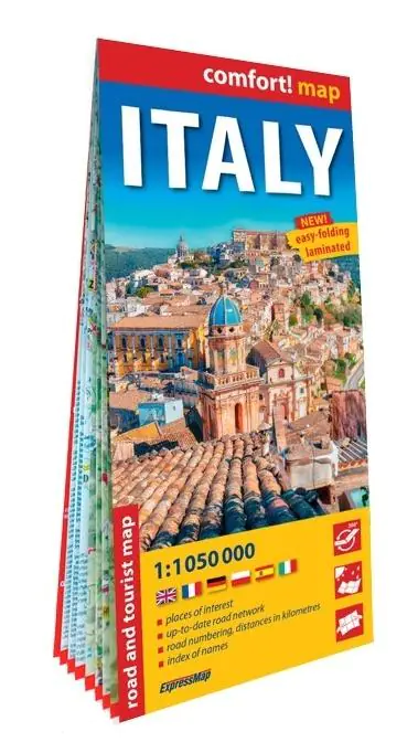 Książka - Włochy Italy laminowana mapa samochodowo-turystyczna 1:1 050 000