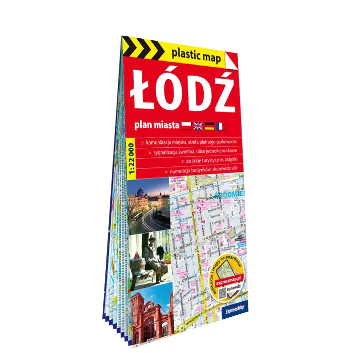 Książka - Łódź plan miasta 1: 22 000 foliowana2026