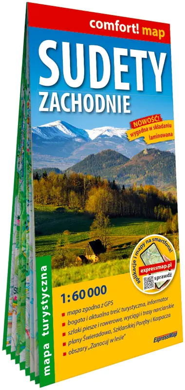 Książka - Sudety Zachodnie. Laminowana mapa turystyczna w skali 1:60 000