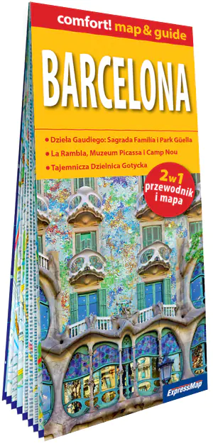 Książka - Barcelona laminowany przewodnik i mapa 2w1
